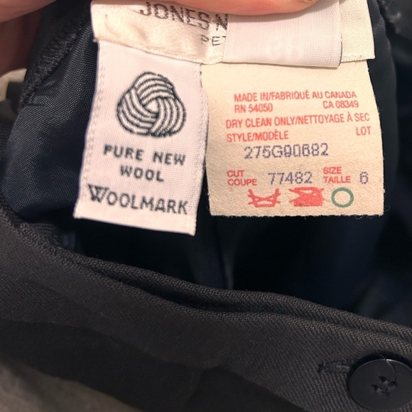 4/$20 Jones NewYork vintage 100% wool tailored women’s pants- 6P Made in Canada - Picture 6 of 7